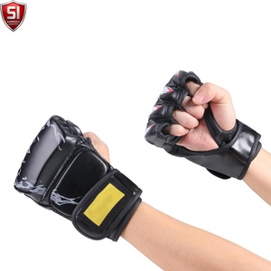 ถุงมือชกมวยหนังวัวสีขาว สำหรับฝึกซ้อม MMA ศิลปะการต่อสู้ แบบเต็มนิ้ว ปิดด้วยแถบตีนตุ๊กแก ใช้ได้ทั้งชายและหญิง รับสกรีนโลโก้ ถุงมือสำหรับมวยอาชีพ 14 ปี - Product Image 4