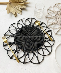 Tienphong – napperon en rotin noir 35cm | Napperon écologique 100% naturel pour la maison - Product Image 5