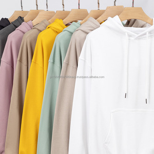 Y2K haute qualité 420 Gsm polaire pull uni coton à capuche unisexe personnalisé bouffée impression en relief pull à capuche pour hommes - Product Image 3