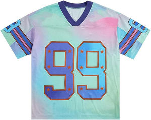 Maillot de football américain personnalisé respirant en maille de haute qualité, manches courtes, 100 % polyester, unisexe, vente chaude - Product Image 1