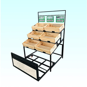 Metal Fruits <b>Vegetable</b> Display Rack Freestanding Supermarket Produce Display <b>Stand</b> Vietnam OEM Factory ADONG A42 - Product Image 1