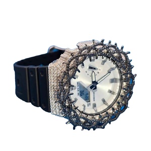 Relojes G Sho Reloj de Moissanite dorado de lujo Pantalla de fecha Reloj mecánico de diamante helado Automático para hombres Logotipo OEM a granel - Product Image 3
