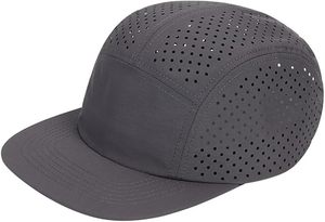 Five Panel <b>Grey</b> Sporty <b>Baseball</b> <b>Cap</b> Unisex Solid Color Fitted Flat Brim Breathable Waterproof Mesh Quick Dry Sports Summer Wear - Product Image 3
