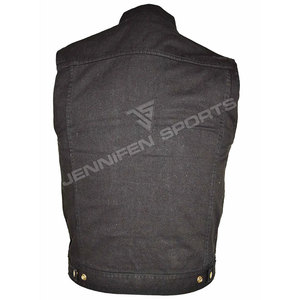 Chaleco Vaquero para Hombre, Color Sólido, Cuello Camisero, Prenda Exterior Informal con Cierre de Botones, Largo Regular, Estilo Otoñal - Product Image 5