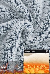 Men's Solid Casual Sherpa <b>Jacket</b> Fuzzy Warm Thick Faux <b>Fur</b> Zipper Comfortable Winter Hoodie Windproof Custom Logo Print - Product Image 4
