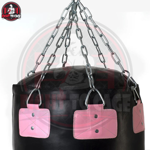 Heavy-Duty Leather EPE Filled Uppercut Punching Bags Boxing Equipment Black Pink Color Best Quality Shock Absorption Tear - Product Image 2