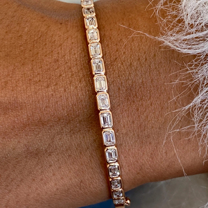 IGI Certified Round Brilliant Lab Grown Diamond Bracelet 14 Carat 10K 14K 18K Yellow White <b>Rose</b> <b>Gold</b> Luxury Tennis Jewelry Gift - Product Image 1