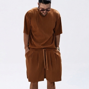 Ensemble de shorts décontractés d'été pour hommes Polo Bulk Made, t-shirt à manches courtes et shorts, ensemble de survêtement uni, vêtements de marque pour hommes, ensemble 2 pièces - Product Image 5