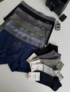 Factory Price High-Demand Men's Casual Boxer Briefs and <b>Socks</b> Combo Spandex/Cotton Everyday Essentials Bulk Pack for Retailer - Product Image 4