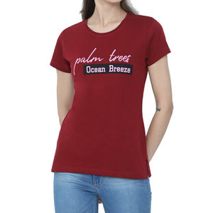 Camiseta de Algodón 100% para Mujer, Cuello Redondo, Manga Corta, Transpirable, Nueva Llegada, Camiseta Estampada para Mujer - Product Image 1