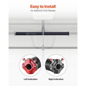 Coppia di Molle a Torsione per Porte da Garage, Rivestite in Nero, 0,225 X 2 X 24 Pollici, 16000 Cicli, Elettroforesi, Ricambio per Garage Esistenti - Product Image 5