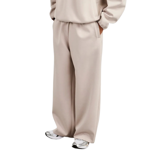 Mens Oversized Quarter Zip Hoodie with Wide Leg Open Hem <b>Trousers</b> Relaxed Tracksuit Elastic Waist Long Sleeve Lounge Set Fashion - Product Image 4