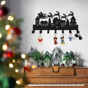 Festive Christmas Design Metal <b>Key</b> <b>Hook</b> Holder <b>Wall</b> Mounted Organizer Suitable For Holiday Decor And <b>Key</b> Storage From India - Product Image 4