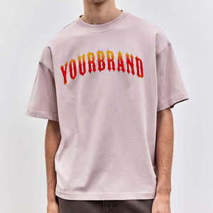 เสื้อยืดโอเวอร์ไซส์ พิมพ์ลายโลโก้ พัฟพริ้นท์ ผ้าคอตตอน 240gsm ทรงหลวม ไหล่ตก สำหรับผู้หญิงและผู้ชาย - Product Image 1