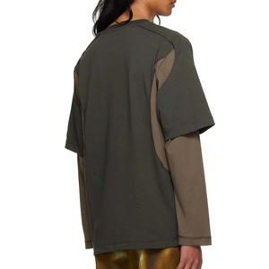 เสื้อยืดแขนยาวผู้ชายไซส์ใหญ่พิเศษ พรีเมียมคุณภาพสูง สำหรับฤดูร้อน พร้อมโลโก้ด้านหน้าแบบสองชั้น ดีไซน์โดดเด่น ใส่สบาย ขนาดพอดีตัว - Product Image 2