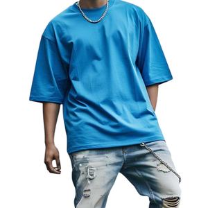 Vente en gros, logo de votre marque personnalisé, T-shirt 100% coton pour homme, T-shirt uni décontracté 100% coton pour homme, coupe ample - Product Image 1