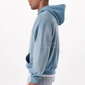 เสื้อฮู้ดดี้ผ้าฟลีซโพลีเอสเตอร์/คอตตอนแบบหนาพิเศษสำหรับฤดูหนาว ระบายอากาศได้ดี ทรงโอเวอร์ไซส์ สำหรับผู้ชาย - Product Image 3