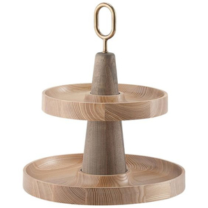 Bamboo Two-<b>Tier</b> <b>Cake</b> <b>Stand</b> Rectangle Reusable Serving Tray Hand Wash Only handmade - Product Image 6