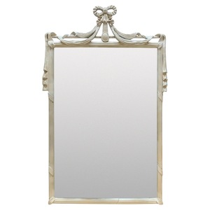 Miroir encadré en bois style shabby chic avec un design à dessus drapé, à fixer au mur, décoratif - Product Image 2