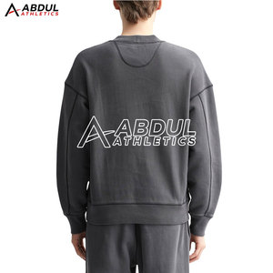 เสื้อสเวตเชิ้ตผู้ชายคลาสสิก ผ้าคอตตอนผสม แขนเสื้อลายทาง คอกลม เหมาะสำหรับเล่นกีฬาและสวมใส่ลำลอง - Product Image 5