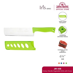 Couteau à légumes JM458 écologique, ambidextre, avec manche coloré, 6 1/4 pouces, avec couvercle de sécurité, lame large en acier inoxydable, pour la cuisine - Product Image 2