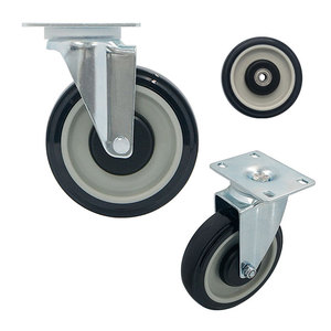 Roulettes pour établi de menuiserie, roues pivotantes en TPU de 5 pouces pour tables de travail mobiles, OEM - Product Image 1