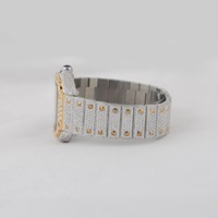Montre en acier inoxydable entièrement sertie de diamants Moissanite VVS, mouvement à quartz, pour hommes, au meilleur prix