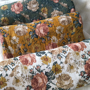 Best Quality Retro Floral Pattern Muslin Baby Swaddle <b>Blanket</b> Double Gauze Cotton Vintage Boho Style Newborn <b>Wrap</b> Kids' Bedding - Product Image 3