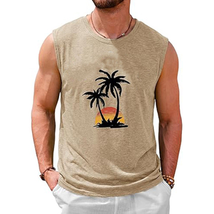 เสื้อกล้ามผู้ชายผ้าฝ้ายแขนกุดสำหรับออกกำลังกาย - Product Image 1