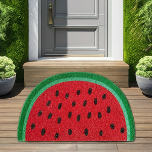 เสื่อใยมะพร้าวพีวีซีฟอกขาวลายแต่งเก๋ในธีมน้ำตาล สำหรับใช้ในบ้านและโรงแรมกลางแจ้ง ทนทาน # ผลิตในอินเดีย - Product Image 3