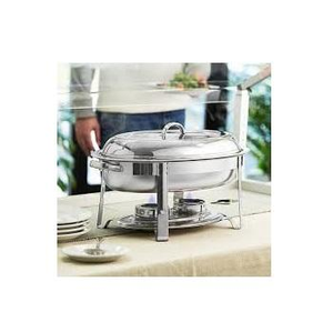 Ensemble de deux réchauds alimentaires en acier avec support élégant pour buffet, service de restauration hôtelière, plats de service pour table de dîner - Product Image 2