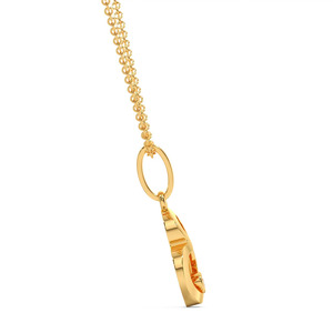 Vérifié visuellement, avec un diamant rond serti sur le bord, disposé au sommet de l'élément du pendentif en forme de cœur ouvert. - Product Image 3