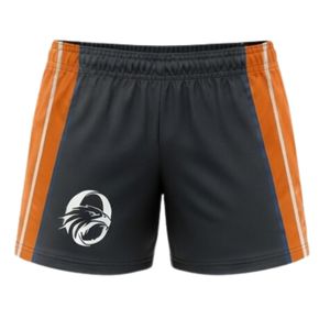 Ensemble short et maillot de netball sublimé noir et orange pour homme – Tenue de sport athlétique légère en polyester pour équipe - Product Image 4