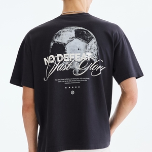 T-shirt d'été confortable grande taille à col rond et motif géométrique 100 % coton de haute qualité pour usine - Product Image 2
