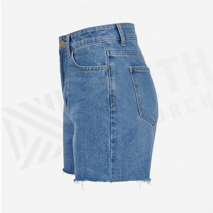 Fashion Women High Rise <b>Denim</b> Shorts Customized Color <b>Stretch</b> Fabric Jeans Side Split Pants Summer Casual Streetwears - Product Image 3