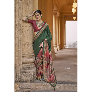 Good Quality Latest Fashion of Bollywood Style Elegant Design Women Party Wear Silk Saree with Digital Print at Low Price - Product Image 1