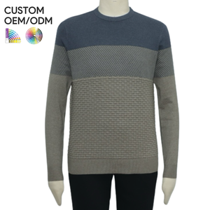 Pull en maille jacquard en coton biologique personnalisé pour homme, motif hiver, OEM ODM, haute qualité, séchage rapide, pour marques de mode, en gros - Product Image 3