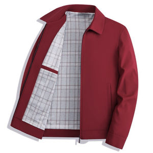 Men's Solid Color Zipper Closure Turn-down Collar Shirt <b>Jacket</b> <b>Smart</b> Casual Autumn Polyester Material Regular Fit - Product Image 5