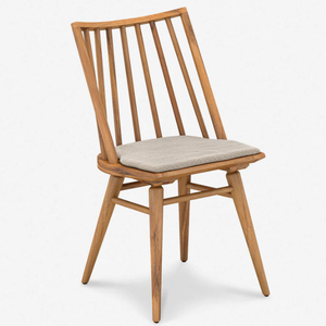 Modern Style Dining Chair Curved <b>Backrest</b> Wooden with Teak Wooden Frame Material for Home and Garden Furniture - Product Image 2