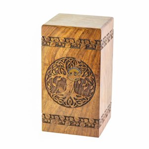 AYAANS Rosewood wooden Hand Carved Wooden Hot Selling cremation Urn Box for Adult Ashes Wholesale Cremation Urns (6X6X11)IN - Product Image 3