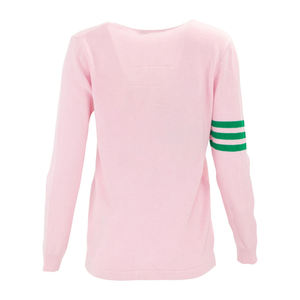 V-neck Knitted <b>Cardigan</b> Women Long Sleeve Preppy Style 1908 Embroidered Pocket Button Closure Full Sleeve - Product Image 5