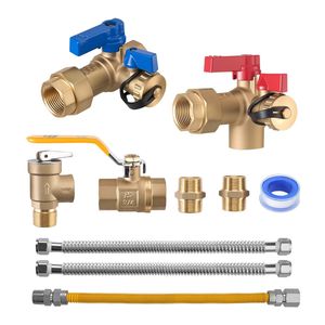 Valvole di isolamento e valvole limitatrici di pressione da 600 WOG, kit di riparazione idraulica da 3/4 di pollice per acqua calda e fredda, valvola a sfera per ricambi scaldabagno - Product Image 1