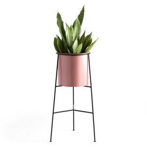 Pot de fleurs rond en métal avec support, revêtement blanc, résistant à la rouille, pour décoration de salon, support de plantes pour la maison - Product Image 4