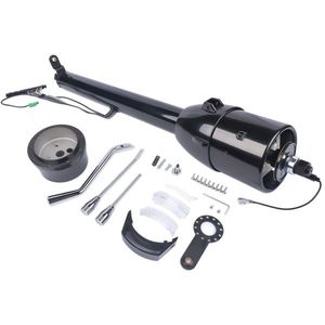 Black Painted 28\" Tilt Floor Shift Auto Steering Column Hot Rod Street Car Part No Key Black Paintable - Product Image 2