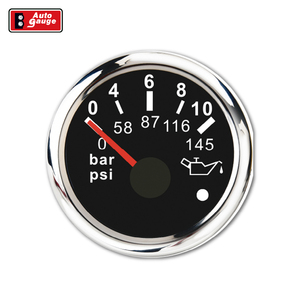 Manómetro de Presión de Aceite CANbus de 52 mm (2 1/16 pulgadas) con Pantalla LED Súper Blanca, Carátula Analógica Negra, Luz de Advertencia de 12V para Camiones, Autobuses y Coches - Product Image 1