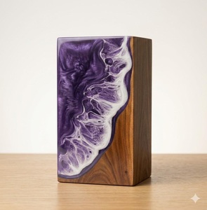 Lavender Shoreline Resin Wood Eco-Friendly Durable Cremation Urn for Baby Pet Modern <b>Memorial</b> <b>Keepsake</b> Hummingbird Rosewood - Product Image 3