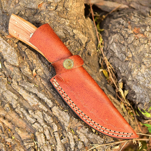 Couteau de boucher et de camping haut de gamme, fait main, en acier Damas, à pointe tombante, 10 pouces, qualité industrielle, manche en bois, finition soignée - Product Image 5