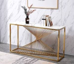 Venta Directa de Fábrica, Mesas de Consola Modernas de Metal Chapado en Oro de Primera Calidad, para Entrada, Pasillo, Hotel, Oficina, Fabricación en India - Product Image 6