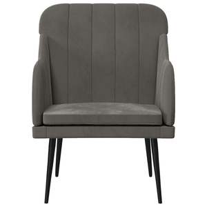 Fauteuil en velours gris foncé 100% polyester pour salon, avec structure en métal et contreplaqué, matériau moyen - Product Image 3