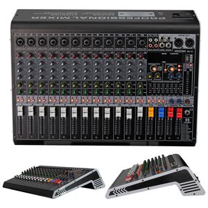 Mezclador de consola de <span class=keywords><strong>Audio</strong></span> DJ profesional de 12 canales PA analógico Bluetooth PC grabación Karaoke música Podcasts cantando MX 12CH - Product Image 4